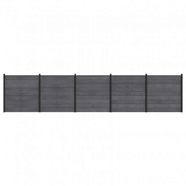 vidaXL Sada plotů 5 ks 872 x 186 cm WPC a hliník Šedá