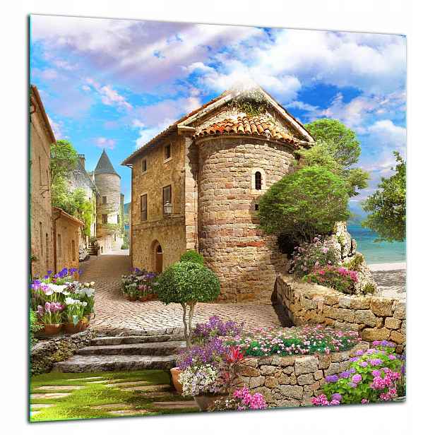 Skleněná Ochranná Deska Panel Lepidlo 60x65 Krajina