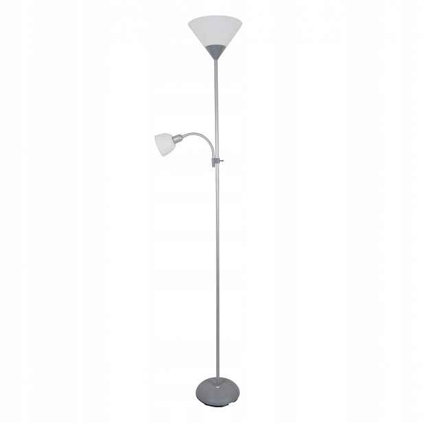 Moderní stojací lampa E27+E14 Šedá