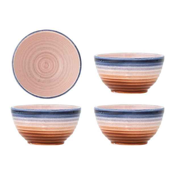 Modré/oranžové keramické misky v sadě 4 ks 110 ml Tatum – Bloomingville