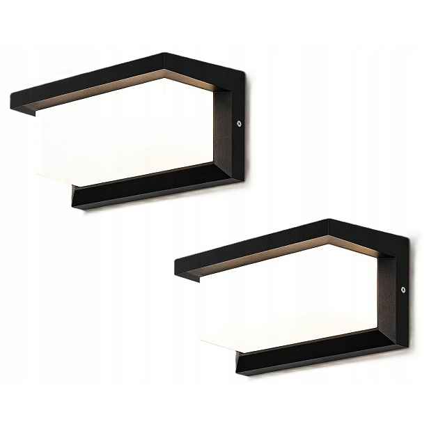Venkovní Led svítidla 2 ks 18 W IP66 4000 K 1800 lm, černá