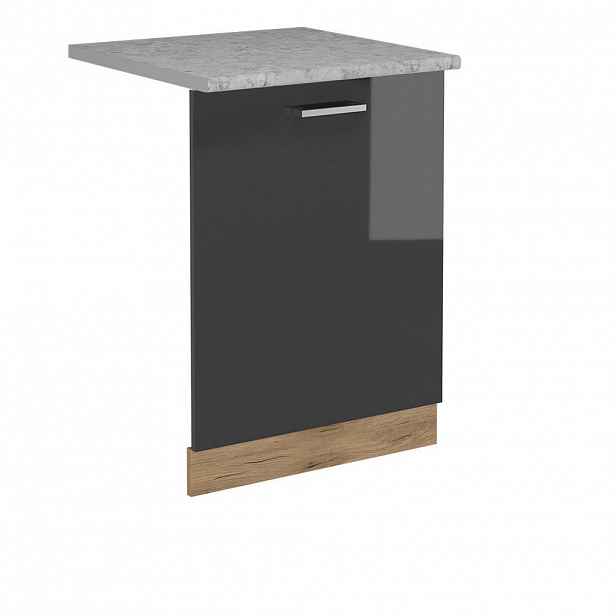 Vicco ČELNÍ PANEL MYČKY R-Line Antracitový vysoký lesk 60 cm s pracovní deskou