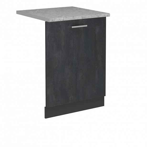 Vicco ČELNÍ PANEL MYČKY R-Line Černý beton 60 cm s pracovní deskou