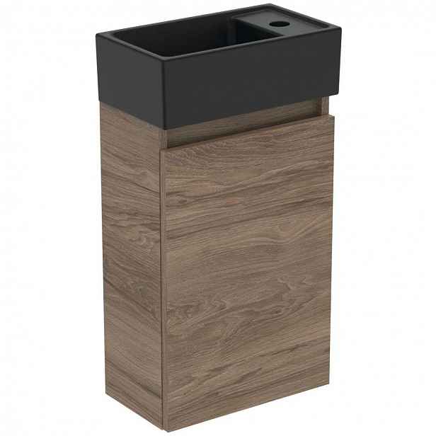 Ideal Standard Eurovit+ - Skříňka s umývátkem, 55x35x20 cm, 1 dvířka, ořech/hedvábná černá R0578Y9