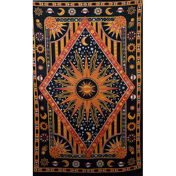 Indická Přikrývka Závěs Ubrus Mandala 135x205 106