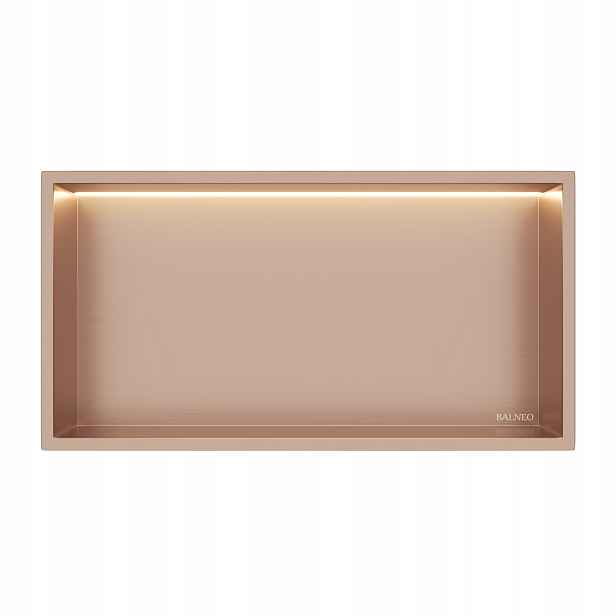 Interiérová Police S Led Osvětlením 30x60 cm Měděná Wall-box One Led Balneo
