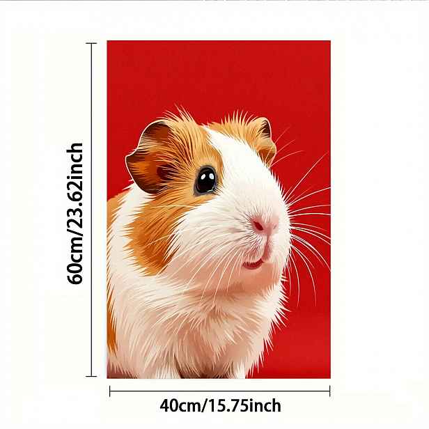 TEMU 2D Plochý, 1 ks 2 ks, Ručník, Jednostranný tisk, Obdélníkový 40x60 cm, 2D Kresleného Křečka, Měkký, Pohodlný, Odolný a Bez zápachu, Vhodný pro