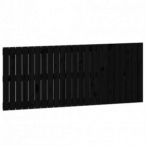 vidaXL Nástěnné čelo postele černé 147x3x60 cm masivní borové dřevo