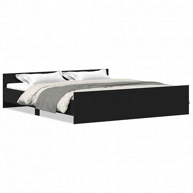 vidaXL Rám postele bez matrace černý dub 200x200 cm kompozitní dřevo