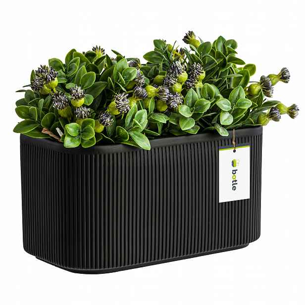 Květináč keramická krytka Černá 25,5 cm H13,5 cm Mat Moderní Stylová