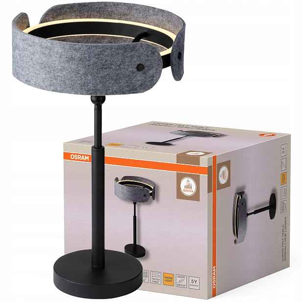 Stolní Led stolní lampa 19W 550lm 3000K Filcová Šedá Curve Felt Osram