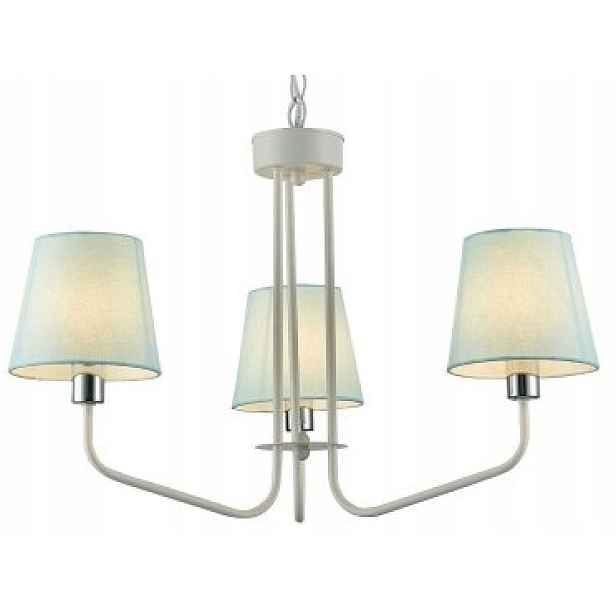 Závěsná Stropní lampa York Lustr Bílá 3x E14 Led bílé stínidla
