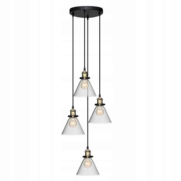 Industriální stolní lampa Alak, čtyřbodová, ? 18 cm