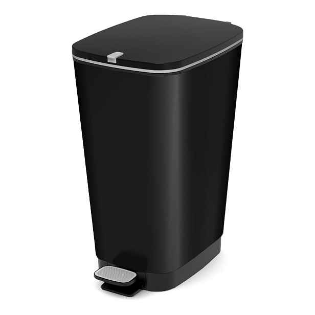 Matně černý nášlapný plastový odpadkový koš 45 l Chic Bin – KIS