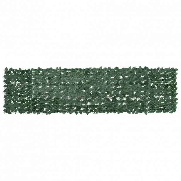 vidaXL Balkónová zástěna s tmavě zelenými listy 300 x 75 cm