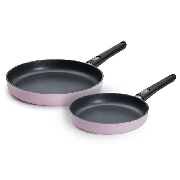 Woll Sada 2ks pánví na indukci, 24 + 28 cm, odnímatelná rukojeť, růžová EC-SET0001-HRS