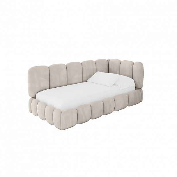 ALTDECOR JEDNOLŮŽKOVÁ POSTEL pro mládež s úložným prostorem, vlevo - AVRY 80x200 béžová