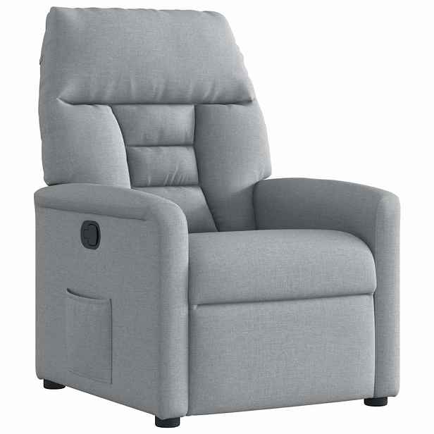 vidaXL Polohovací křeslo světle šedé textil