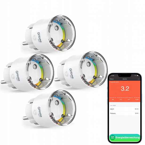 4 ks GHome Smart Wi-Fi zásuvka Smart Home měření proudu aplikace