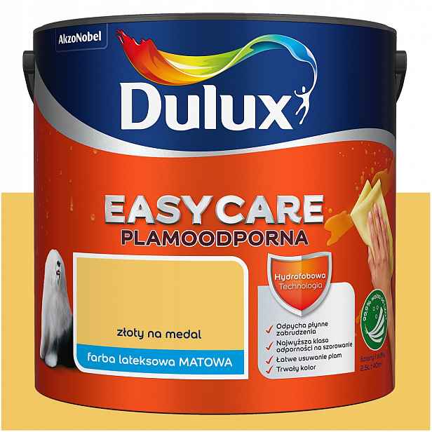 Barva na stěny stropů odolná vůči skvrnám Dulux Easycare Zlatá na medaili 5L