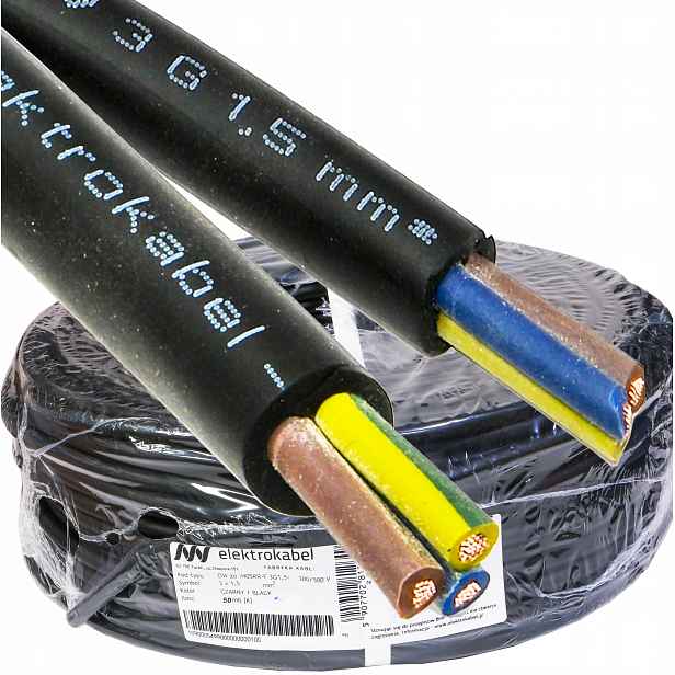 Gumový dílenský kabel Ow 3x1,5 mm lanko 50 m