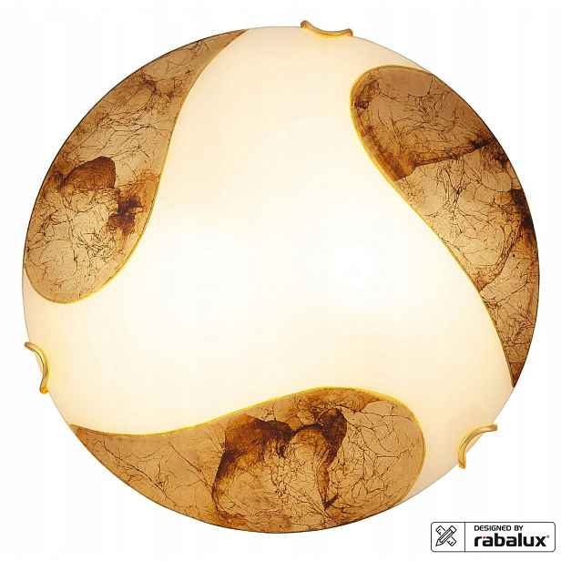 Stropní Svítidlo skleněné 30 cm E27 1x60W bílé kulatý Art gold 1941 Rabalux