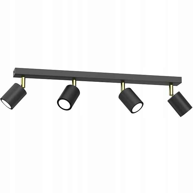 Stropní svítidlo tmavě šedá zlatá 4 reflektory do předsíně 60 cm Luminex