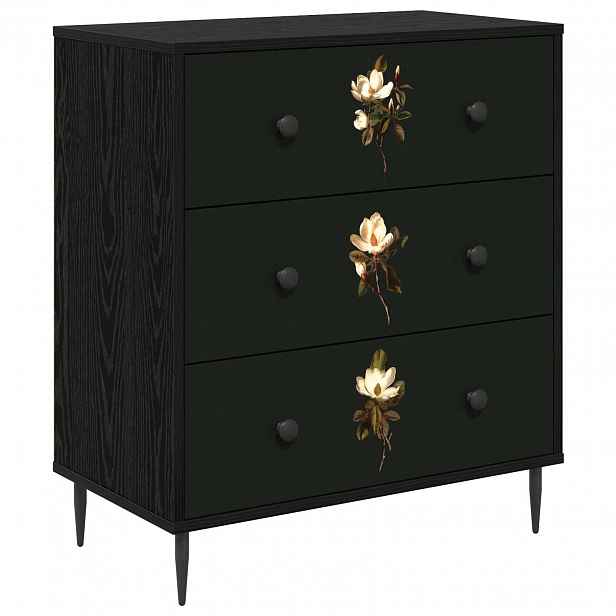 vidaXL Příborník BREMEN tisk na magnolii 66 x 36,5 x 76 cm Černý dub