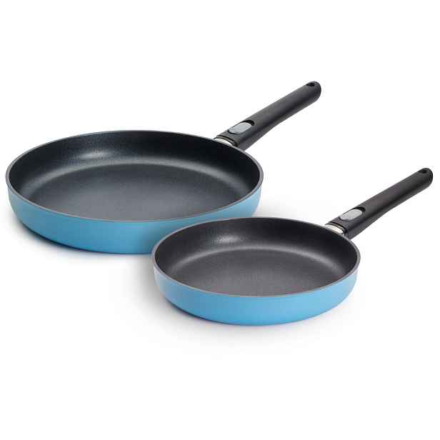 Woll Sada 2ks pánví na indukci, 24 + 28 cm, odnímatelná rukojeť, modrá EC-SET0001-HMB
