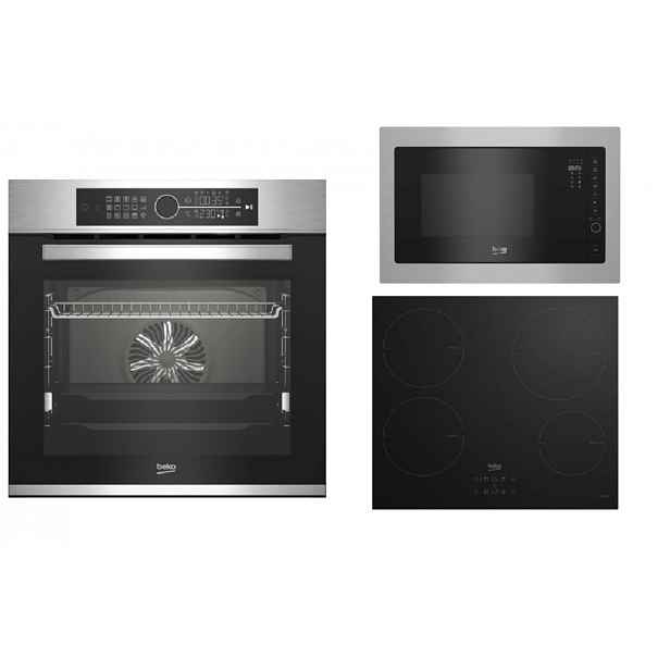 Set spotřebičů Beko BBIM12400XCS + HII64400MT + BMGB25332BG