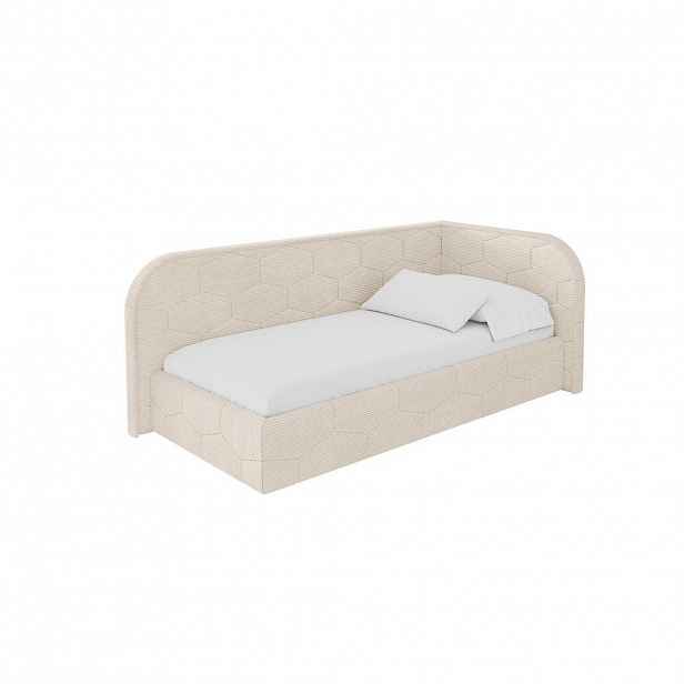 ALTDECOR JEDNOLŮŽKOVÁ POSTEL pro mládež s úložným prostorem a matrací H3/H4, vlevo - JAXY 100x200 béžová