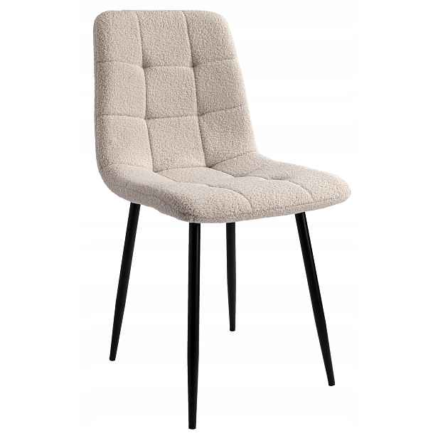 Čalouněná Židle Moderní Denver Teddy Beige Boucle Plyšová Loft