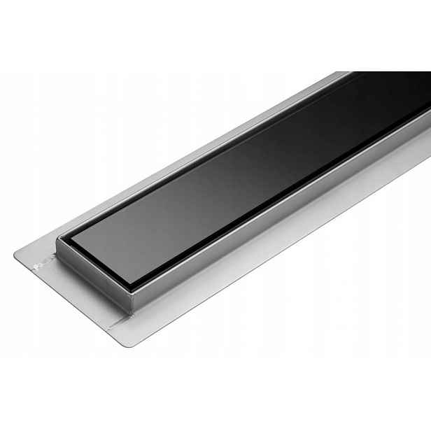 Fala Lineární Odtok Sklo Černé 80 CM Mokré Suché 75388