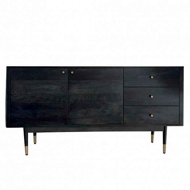 Livetastic ŠIROKÁ KOMODA, akácie, černá, 160/81/42 cm