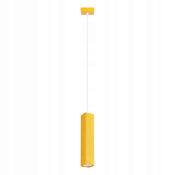 Sollux Lighting Rayo závěsná lampa žlutá rýhovaná 1xgu10 10w ip20