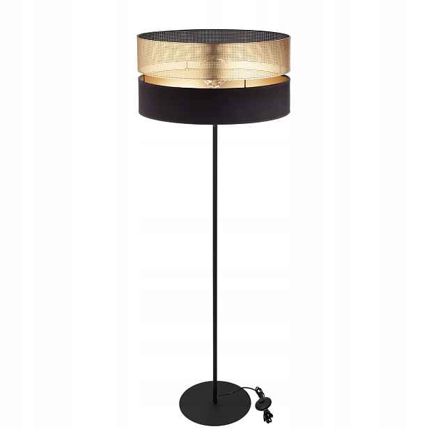 Stojací Lampa S Otvory Zlatá E27 Led Černá Ažurová 40 CM