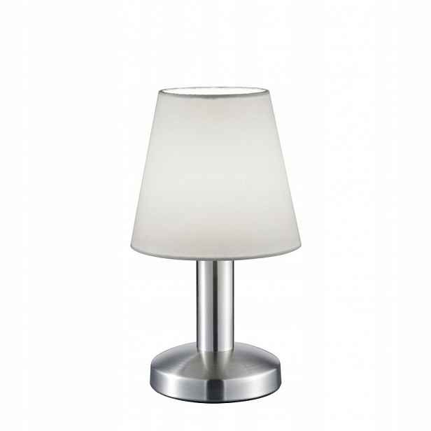 Stolní lampa Noční stolní stříbrná Mats II E14 kov látka Trio
