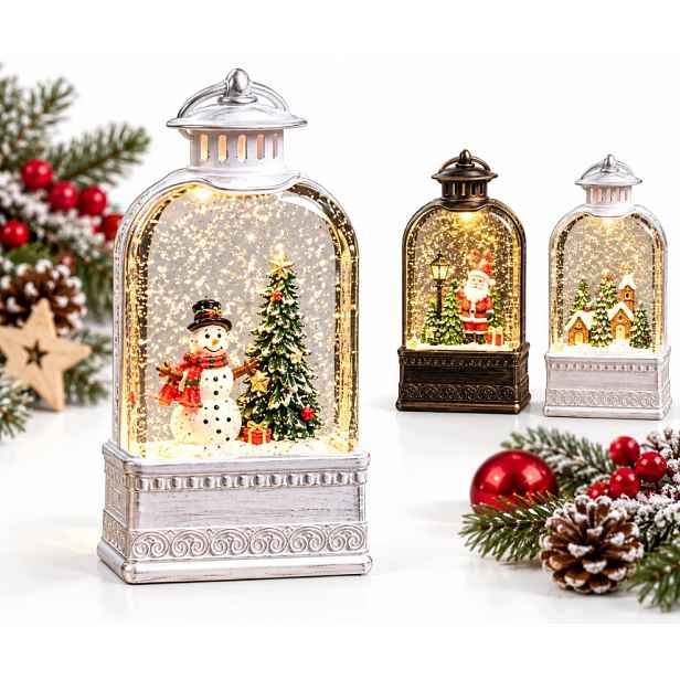 Led Vánoční Lucerna, Vánoční Lucerna, Sněhulák, Vánoční Stromek, 27,5 CM