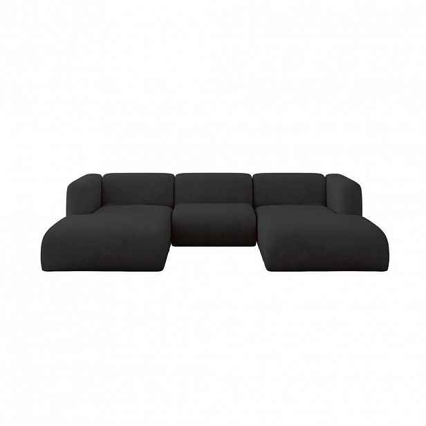 ALTDECOR SEDACÍ SOUPRAVA DO U MIRA-U1 317x179x70 Černá Velur