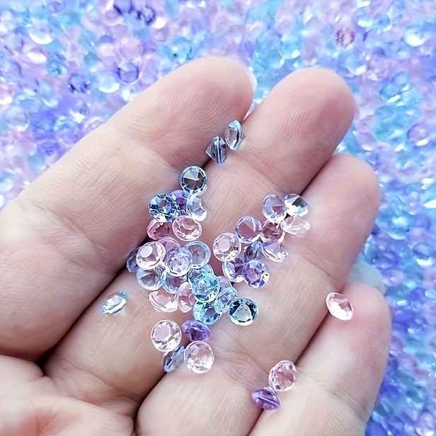 TEMU 2600 ks Diamantové křišťály Akrylové drahokamy Svatební stůl Rozsypané drahokamy Vánoční párty dekorace Svatební sprcha Maškarní vázy Výplň,