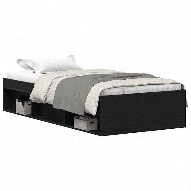 vidaXL Rám postele bez matrace černý dub 75x190 cm kompozitní dřevo