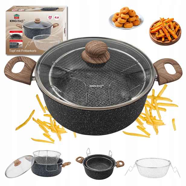 Hrnec na hranolky 24 cm 4 l KINGHoff KH-1985 s nepřilnavou indukční nádobou