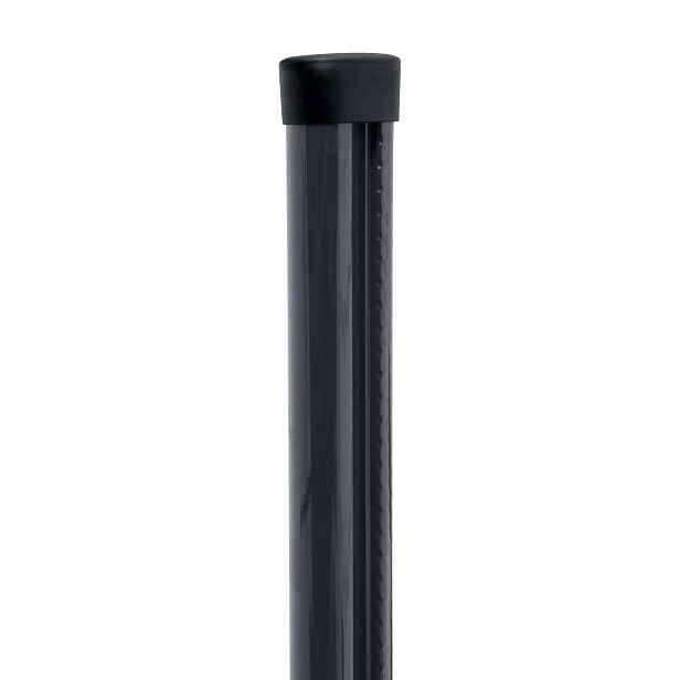 Sloupek kulatý s montážní lištou Pilclip Zn + PVC antracit průměr 48 mm výška 2,0 m