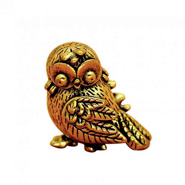 TEMU 1ks Mini Figurka Sovy, Kreativní Ručně Vyrobená Kovová Soška Ptáka, Stylová Dekorace do Domácnosti, Ozdoba na Stůl, Vhodná pro Osobní Sbírku,