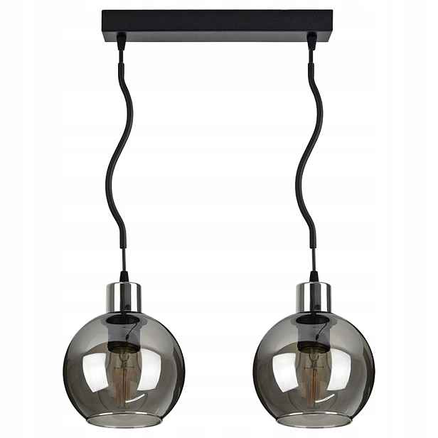 Skleněná závěsná lampa Lustr Spline Chrom Kula