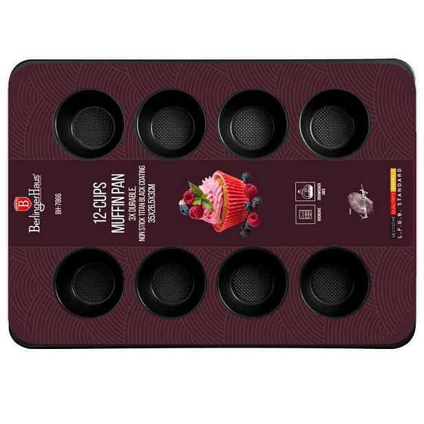 BERLINGERHAUS Forma na muffiny s nepřilnavým povrchem 12 ks Burgundy BH-7866