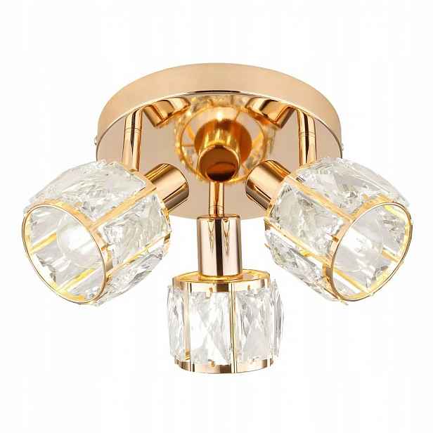 Stropní Svítidlo Stropní Svítidlo Candellux Dubai 3xE14 40W Zlatá Křišťálová Trojitá
