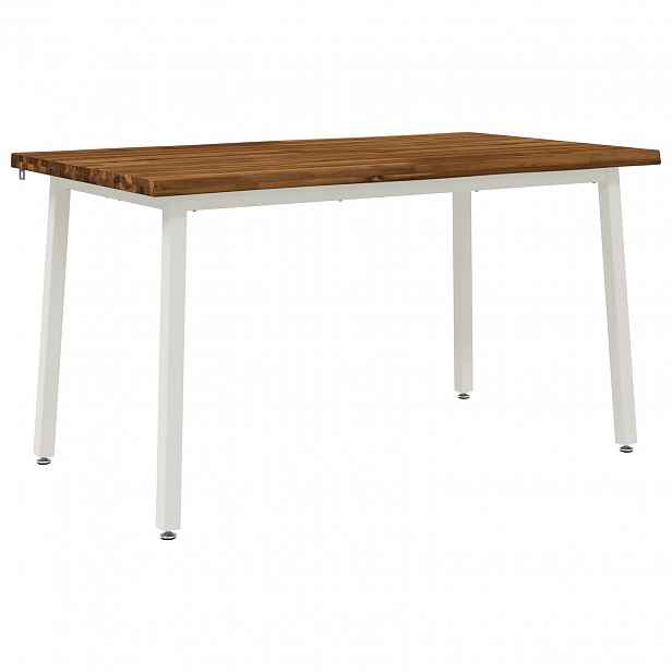 vidaXL 120 x 90 x 75 cm Masivní akátové dřevo Přírodní a bílá