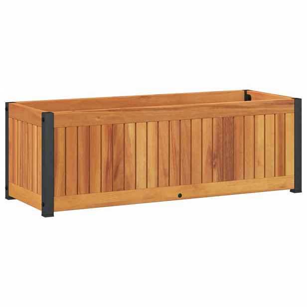 vidaXL Zahradní truhlík 80x30x27,5 cm masivní akáciové dřevo a ocel