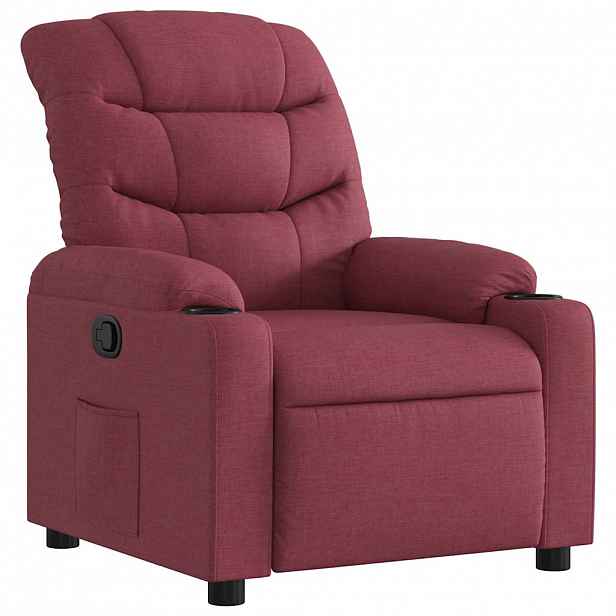 vidaXL Polohovací křeslo vínové textil